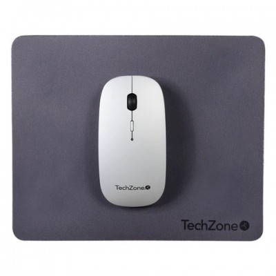 *Mouse Inalámbrico Recargable con Mousepad TECHZONE TZ18MOUINAMP-PL, Plata, Inalámbrico