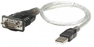 Convertidor de USB a Serial MANHATTAN 205153, 0,45 m, DB9 SERIAL, RS-232, USB 2.0 A, Macho/Macho