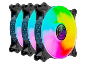 KIT 3 VENTILADORES ARGB NA-0962