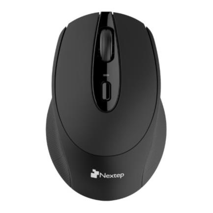 Mouse Nextep NE-410E, Inalámbrico Ergónomico USB, 1600 dpi, Batería Incluida, Color Negro