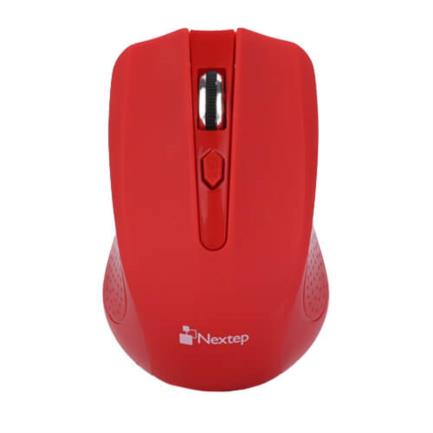 Mouse Inalámbrico Nextep NE-411, USB Color Rojo, 1600 dpi, Baterías Incluidas