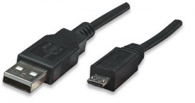 Cable USB - Micro B - Micro USB MANHATTAN, 1,8 m, USB A, Micro-USB B, Macho/Macho, Negro 307178