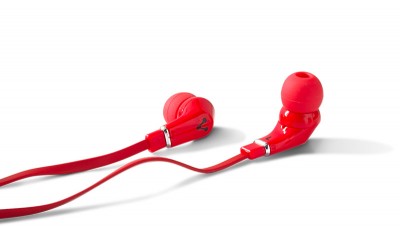 *Audífono VORAGO EP-103, Rojo, Alámbrico, 1,2 m, 3,5 mm