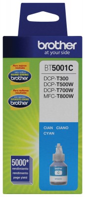 Botella de tinta BROTHER BT5001C, Cian, 5000 páginas