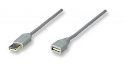 Cable USB - Extension MANHATTAN, 1,8 m, USB A, USB A, Gris