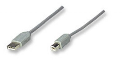 Cable USB A a Tipo B MANHATTAN, 3 m, USB A, USB B, Macho/Macho, Gris 317863