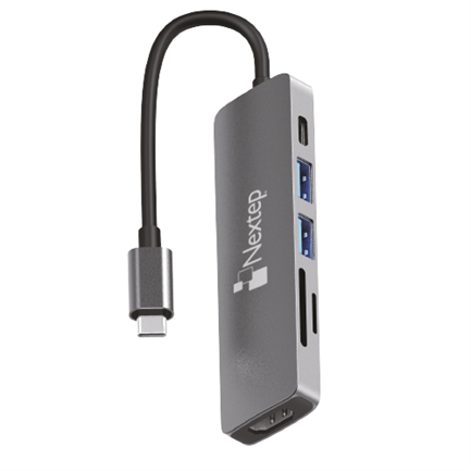 *Hub Nextep USB-C 6 en 1 USB 3.0/HDMI/4K Lector SD-TF