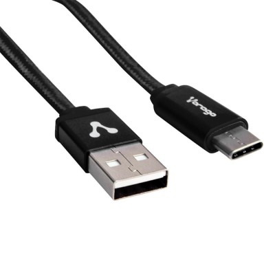 *Cable USB Tipo C VORAGO CAB-123 1 mt Carga Rápida Macho/Macho 1 m Negro