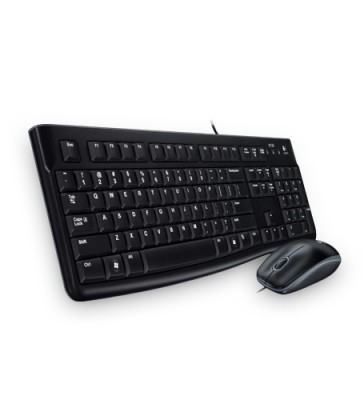 Kit de teclado y mouse LOGITECH Media Combo MK120, Estándar, Negro,1000 DPI